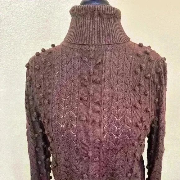 Tularosa Chocolate “Achilles” Cropped Turtleneck Sweater Large New Without Tags! - Picture 7 of 9